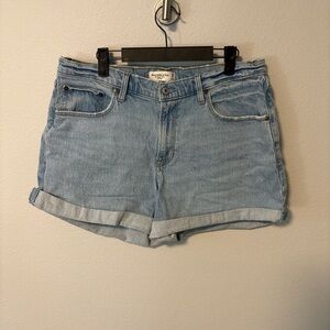 Abercrombie & Fitch Curve Love Light Blue Jean Shorts